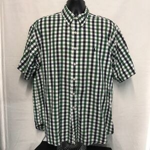 Polo Ralph Lauren Blair’s  Shirt Mens XL Green  White Short Sleeve